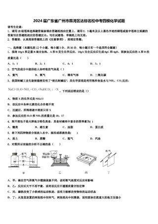2024届广东省广州市荔湾区达标名校中考四模化学试题含解析.doc