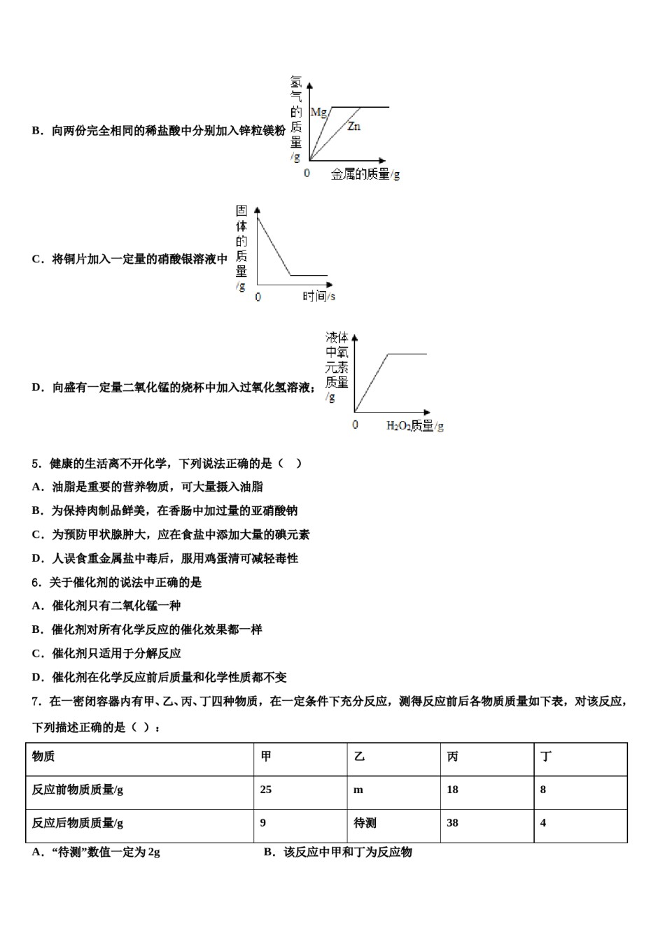 2024届广东省汕头市六校初中化学毕业考试模拟冲刺卷含解析.doc_第2页