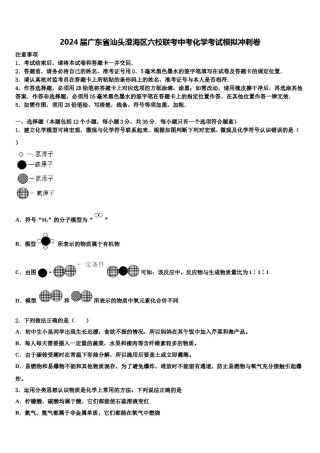 2024届广东省汕头澄海区六校联考中考化学考试模拟冲刺卷含解析.doc