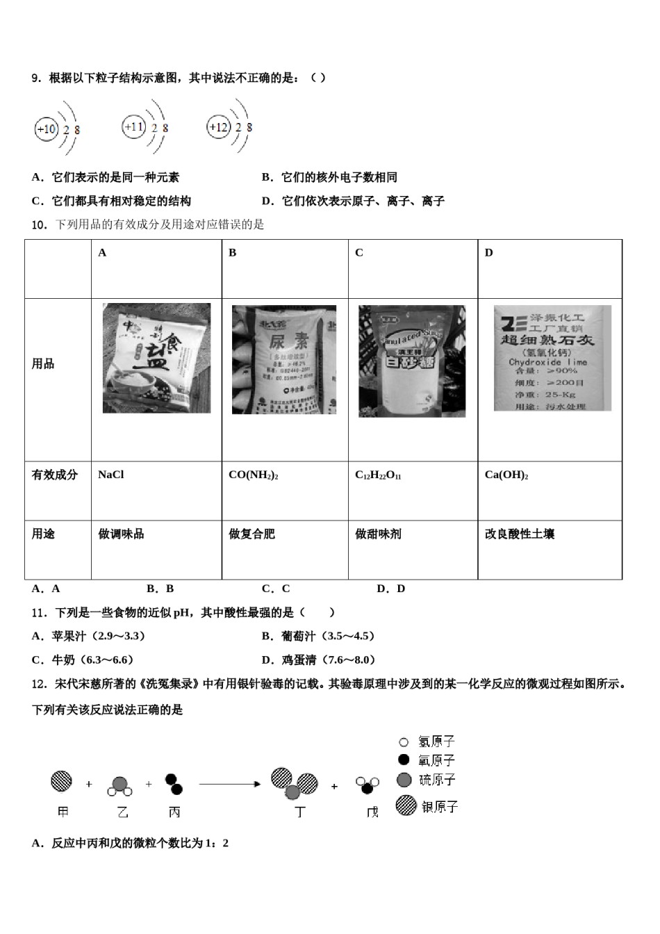 2024届广东省深圳市南山区北师大附中中考试题猜想化学试卷含解析.doc_第3页