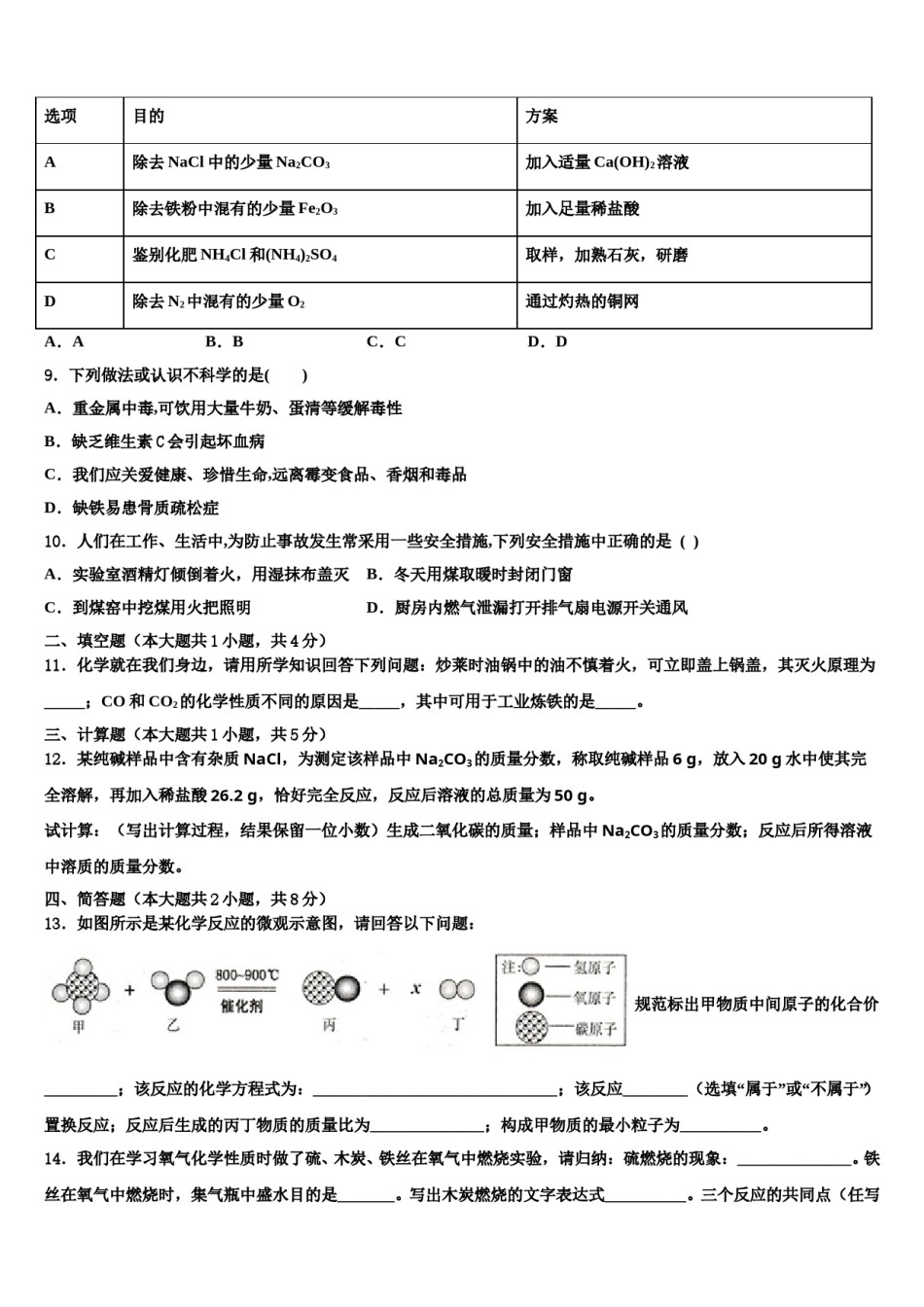 2024届广东省深圳市宝山区重点名校中考化学考前最后一卷含解析.doc_第3页