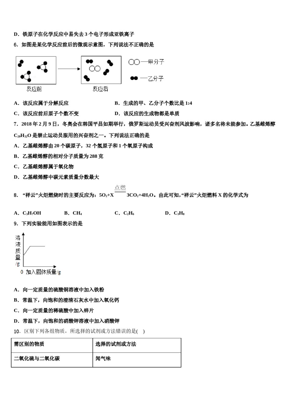 2024届广东省深圳市罗湖区重点中学中考适应性考试化学试题含解析.doc_第2页