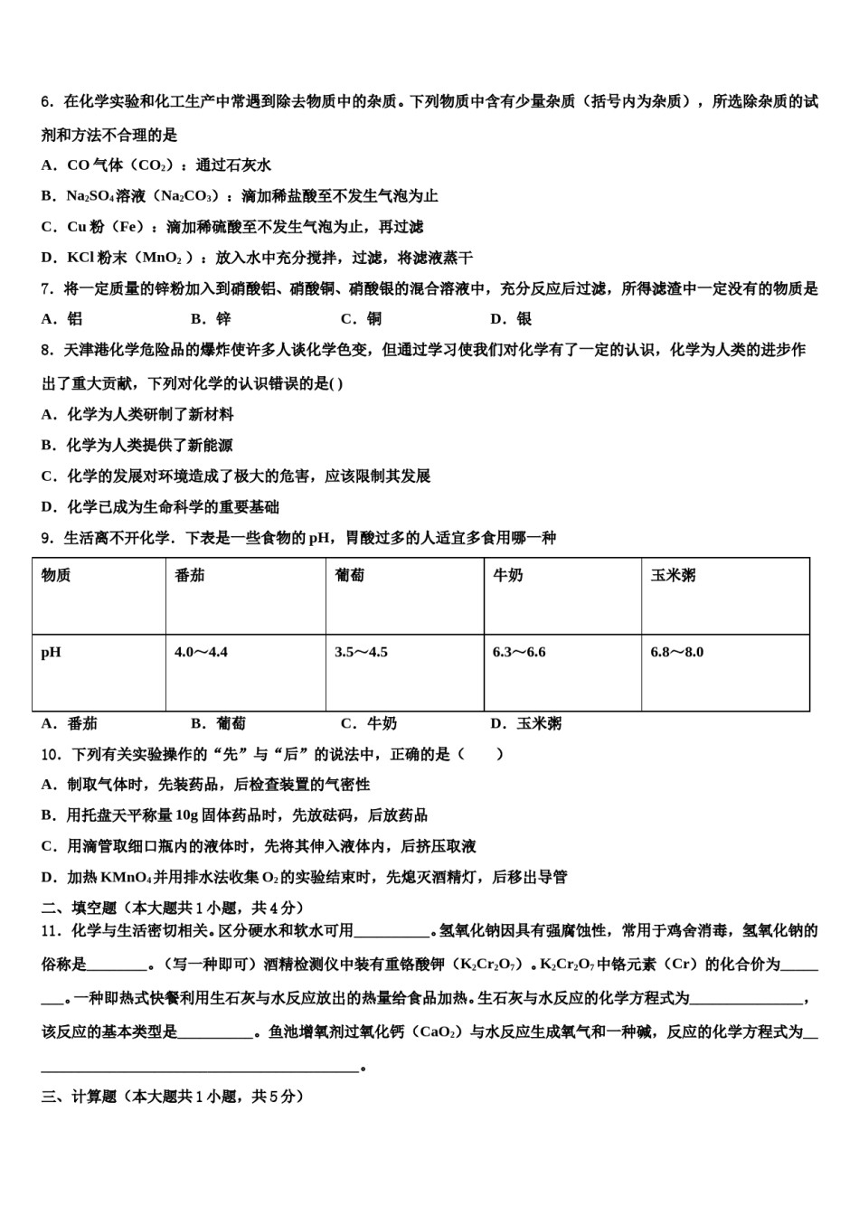 2024届广东省深圳市龙华区新华中学中考冲刺卷化学试题含解析.doc_第2页