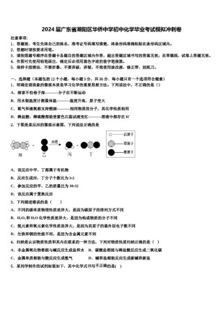 2024届广东省潮阳区华侨中学初中化学毕业考试模拟冲刺卷含解析.doc