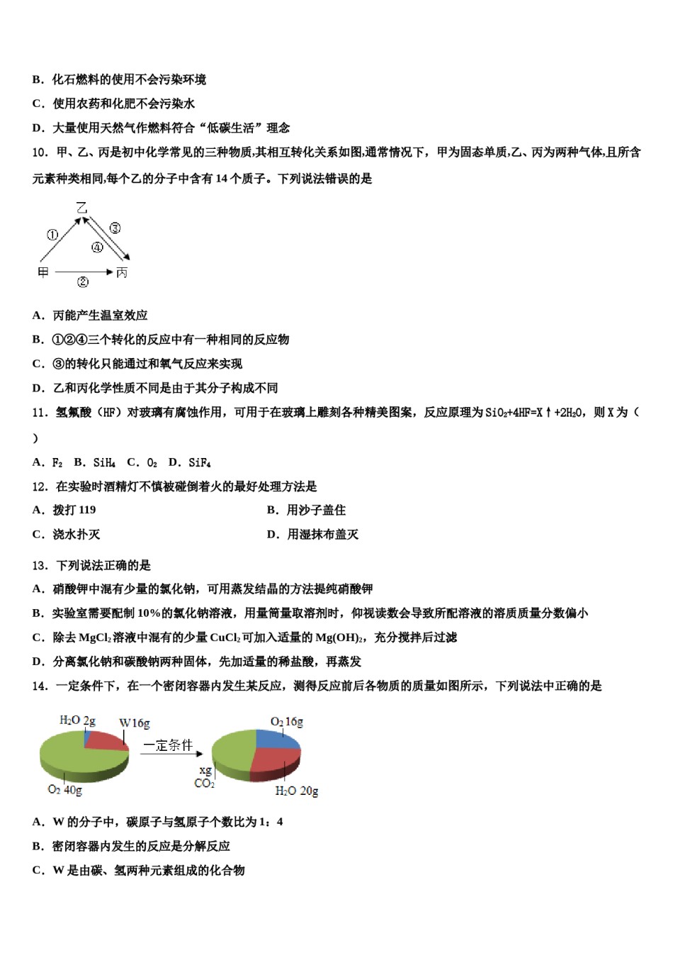 2024届广东省肇庆市高要区金利镇朝阳实验校中考五模化学试题含解析.doc_第3页