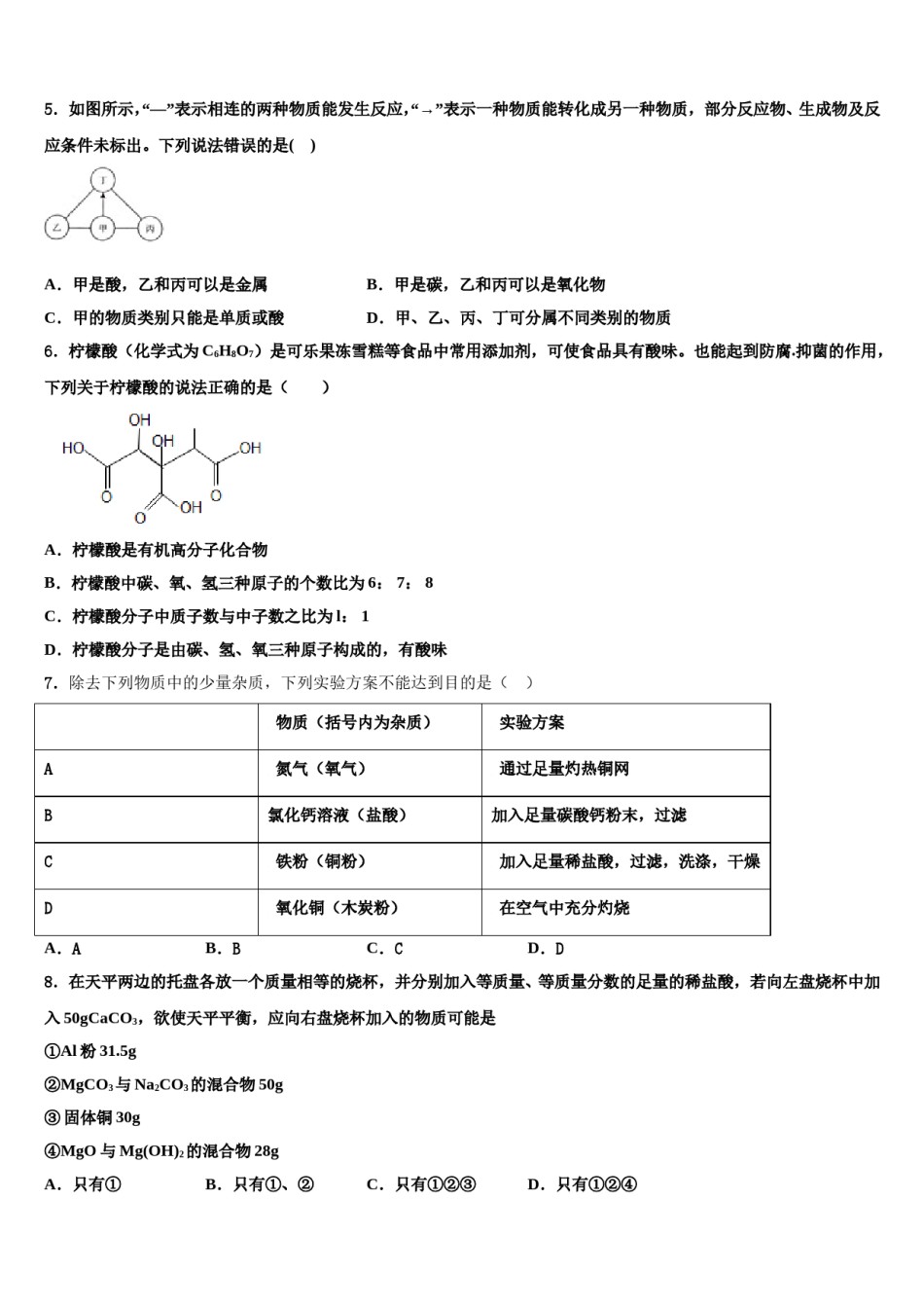 2024届广西壮族自治区南宁市青秀区第二中学中考化学全真模拟试题含解析.doc_第2页