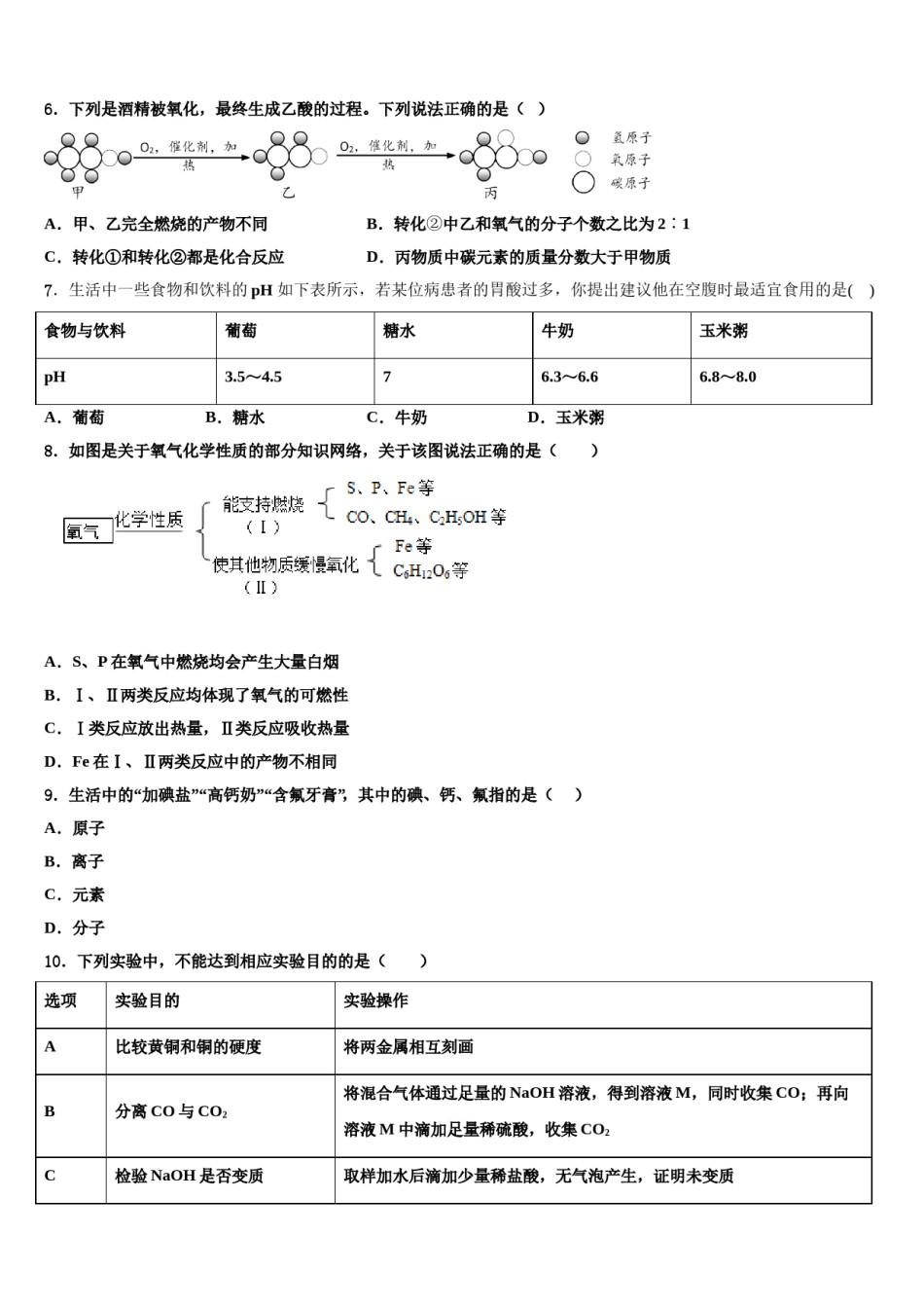 2024届广西崇左市天等县达标名校中考化学模拟试题含解析.doc_第2页