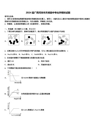 2024届广西河池市天峨县中考化学模拟试题含解析.doc