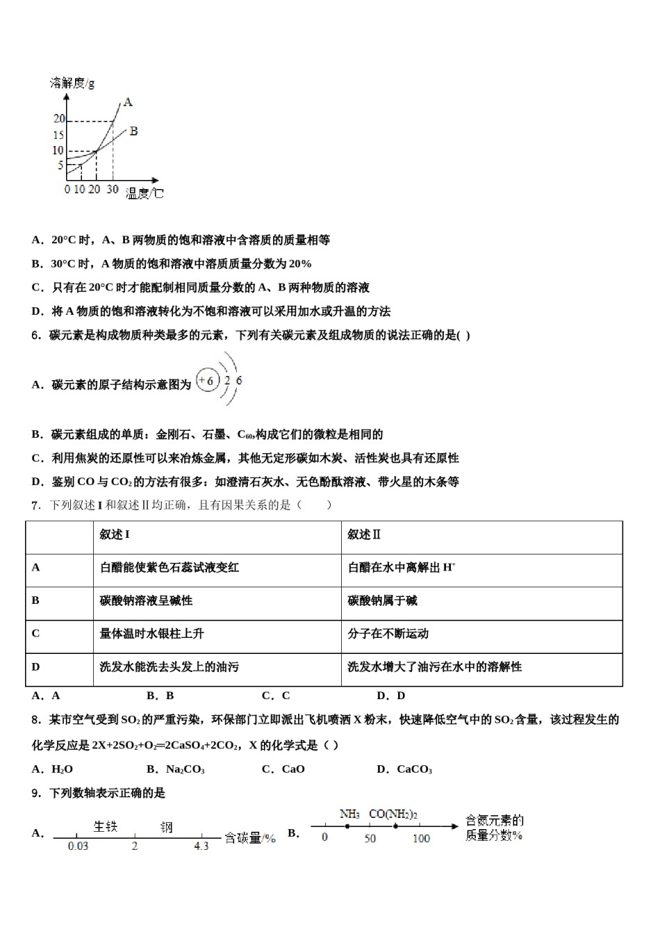 2024届广西省来宾市名校中考化学最后冲刺模拟试卷含解析.doc_第2页