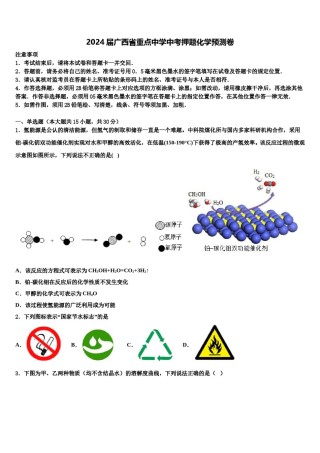 2024届广西省重点中学中考押题化学预测卷含解析.doc