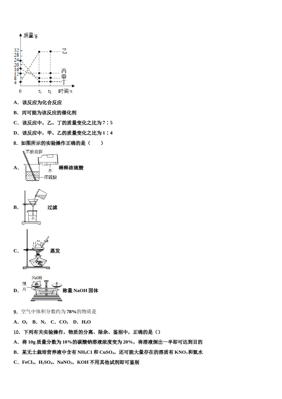 2024届广西贵港市重点中学中考冲刺卷化学试题含解析.doc_第3页
