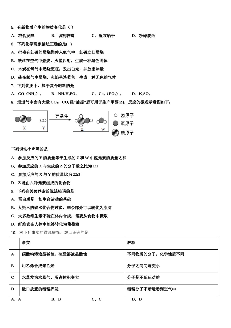 2024届广西防城港市防城区中考化学对点突破模拟试卷含解析.doc_第2页