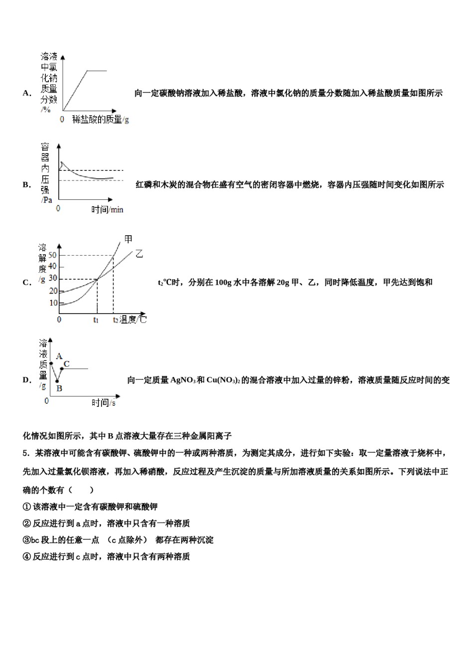 2024届徽省临泉中考化学五模试卷含解析.doc_第2页
