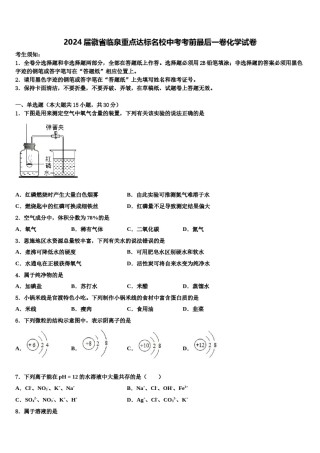 2024届徽省临泉重点达标名校中考考前最后一卷化学试卷含解析.doc