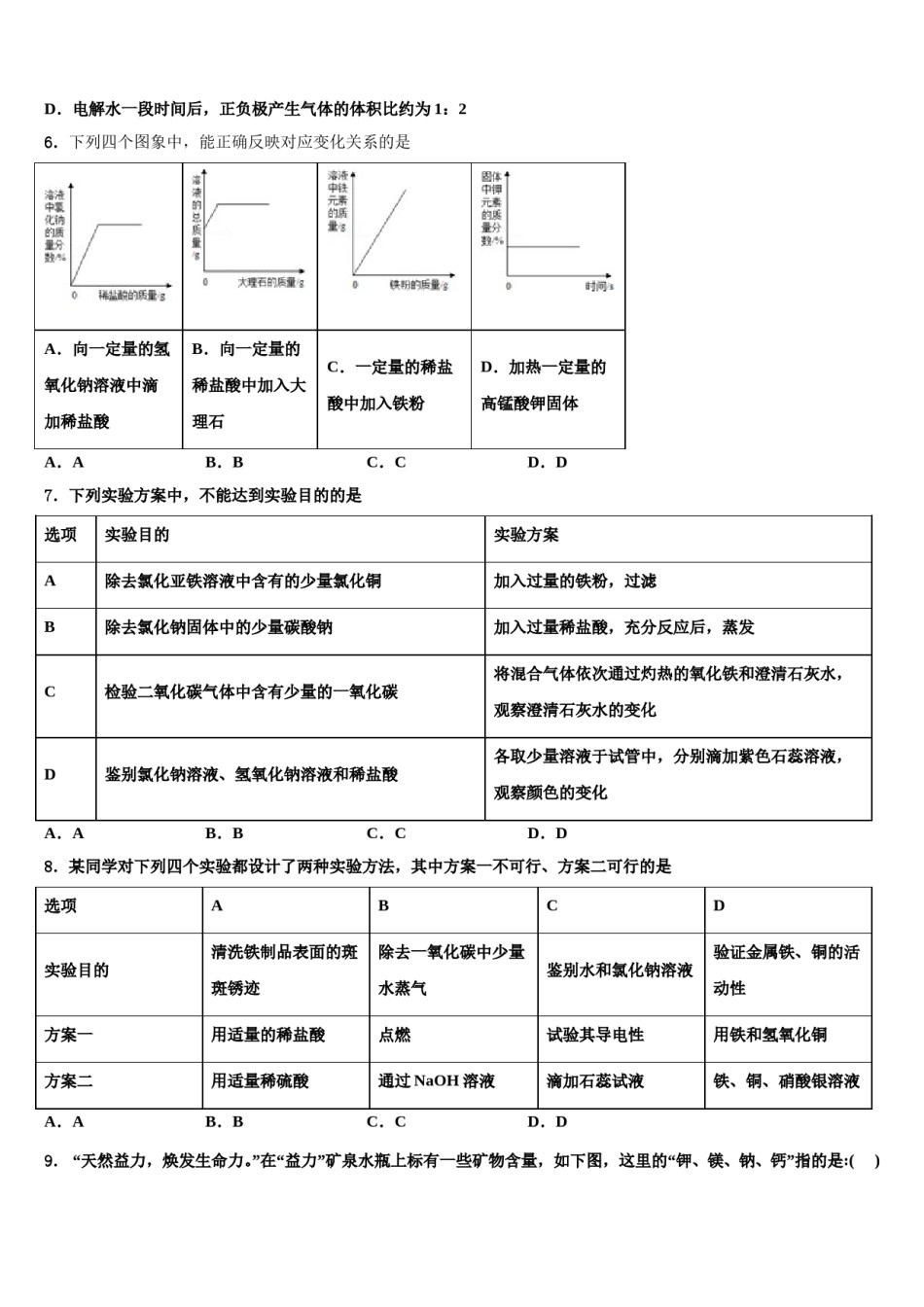 2024届新疆乌鲁木齐市达坂城区达坂城中学中考化学猜题卷含解析.doc_第2页