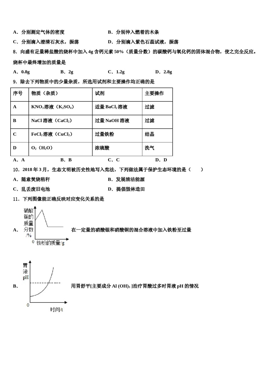 2024届日喀则市市级名校中考化学模拟精编试卷含解析.doc_第3页
