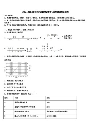 2024届日喀则市市级名校中考化学模拟精编试卷含解析.doc
