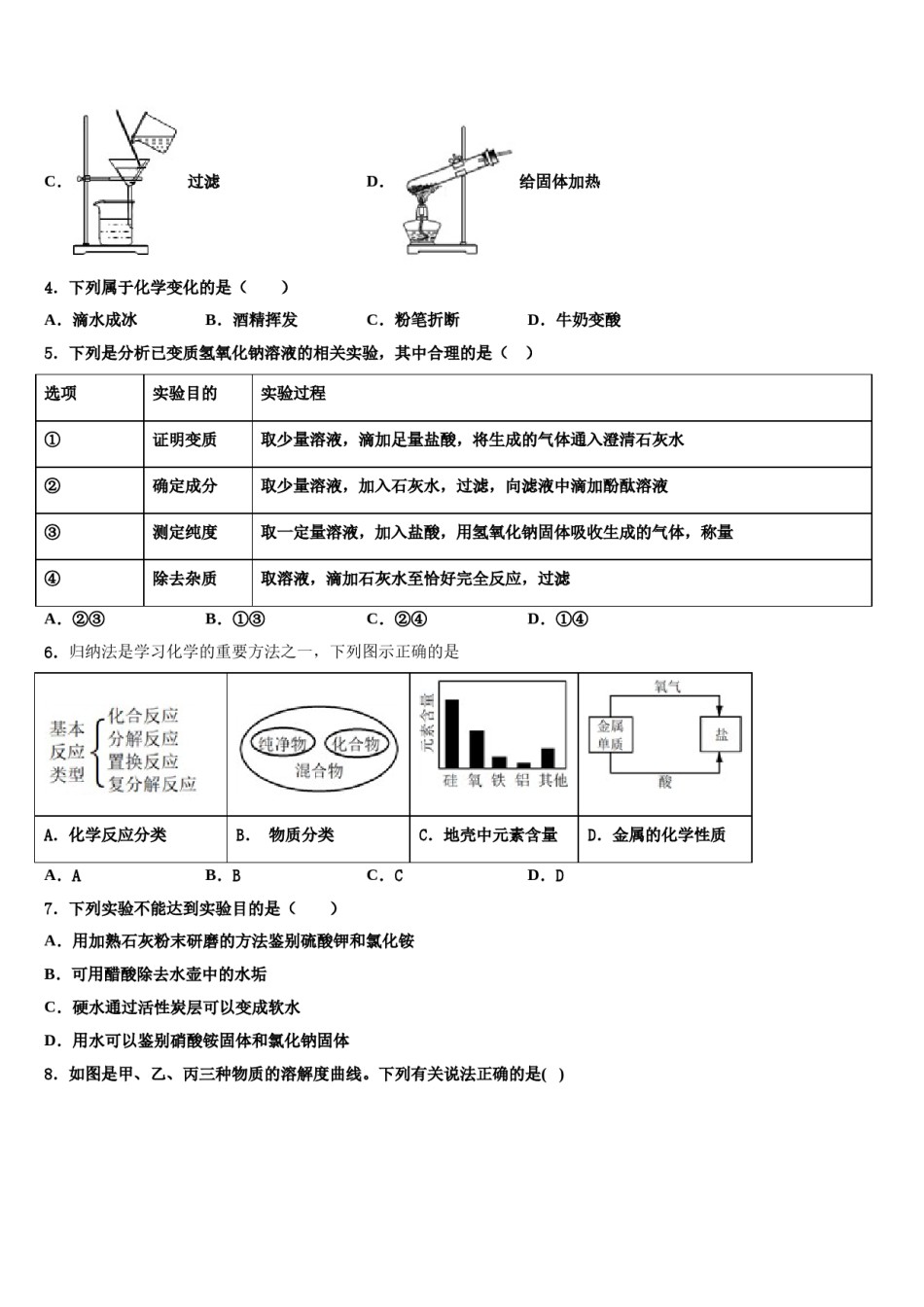 2024届江苏省丹阳市中考化学仿真试卷含解析.doc_第2页