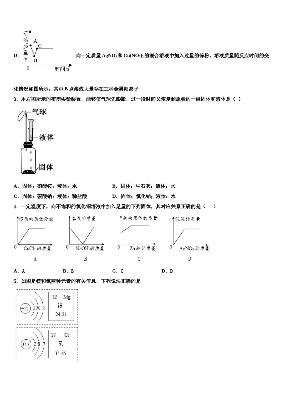 2024届江苏省仪征市第三中学中考联考化学试题含解析.doc_第2页