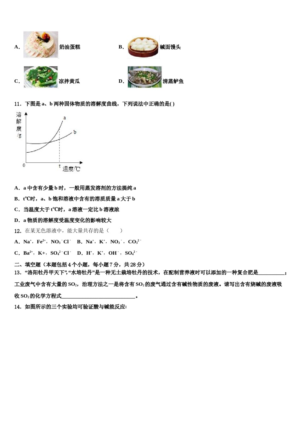 2024届江苏省兴化市顾庄学区初中化学毕业考试模拟冲刺卷含解析.doc_第3页