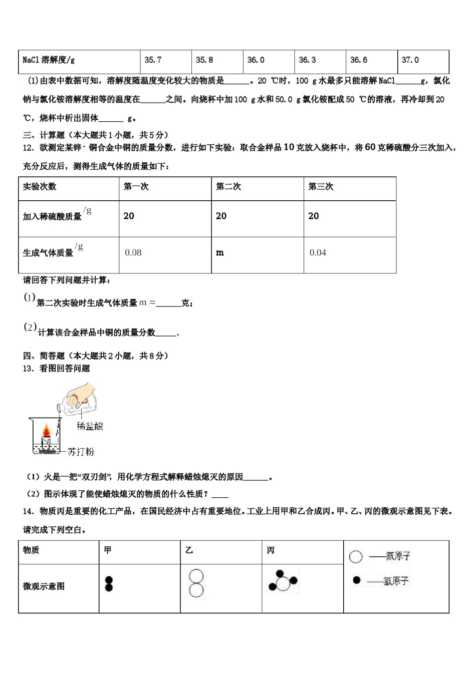 2024届江苏省南京市南师附中集团新城中学中考化学全真模拟试卷含解析.doc_第3页