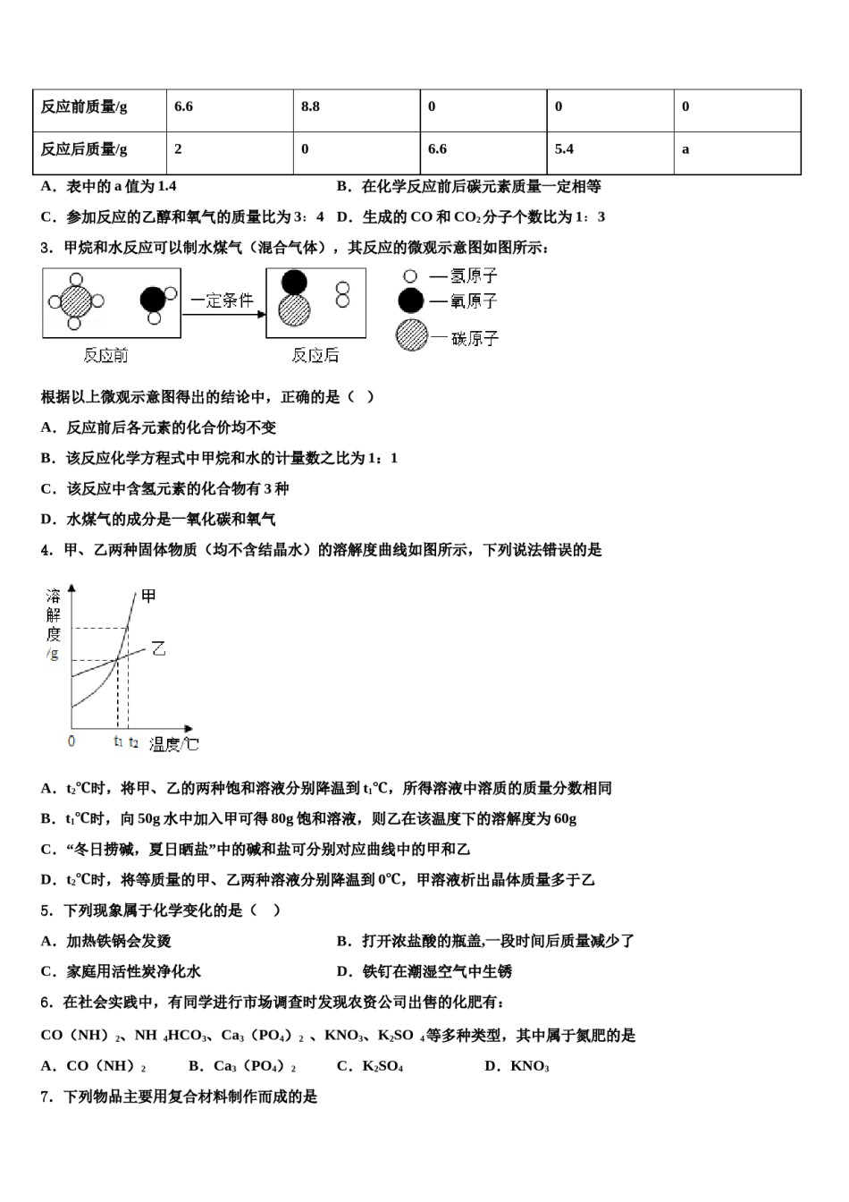2024届江苏省南京市江宁区重点达标名校中考化学模拟精编试卷含解析.doc_第2页