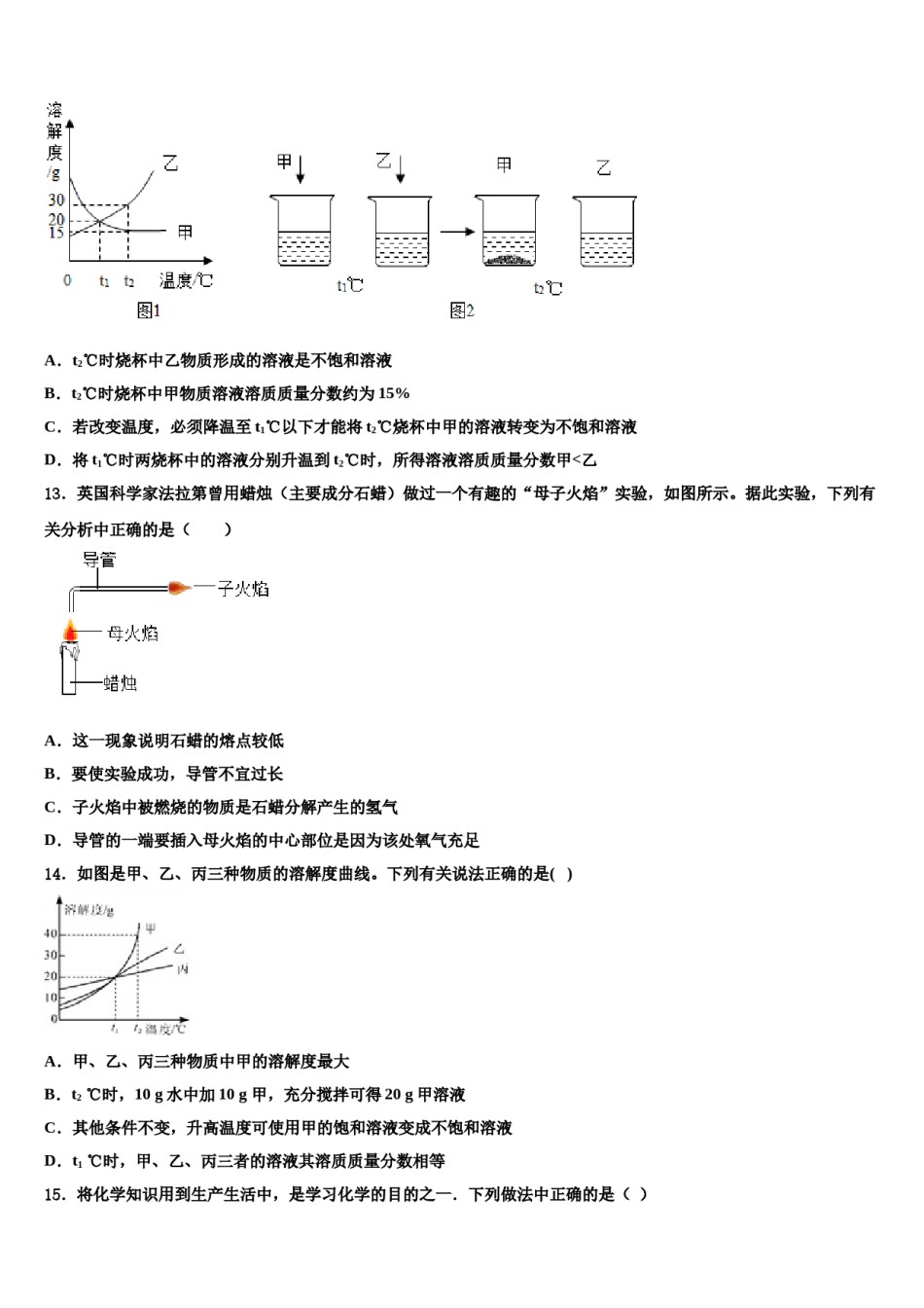 2024届江苏省南通市八一中学中考适应性考试化学试题含解析.doc_第3页