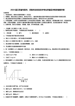 2024届江苏省句容市、丹阳市达标名校中考化学最后冲刺浓缩精华卷含解析.doc