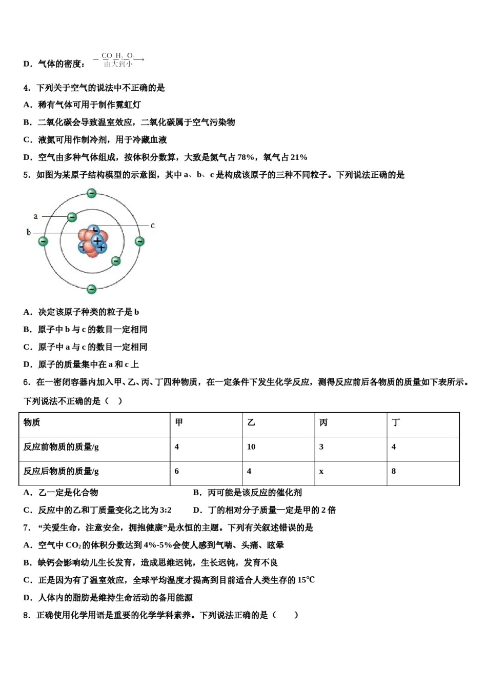 2024届江苏省张家港第二中学中考化学模拟精编试卷含解析.doc_第2页