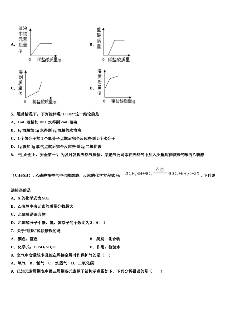 2024届江苏省徐州市睢宁县中考五模化学试题含解析.doc_第2页