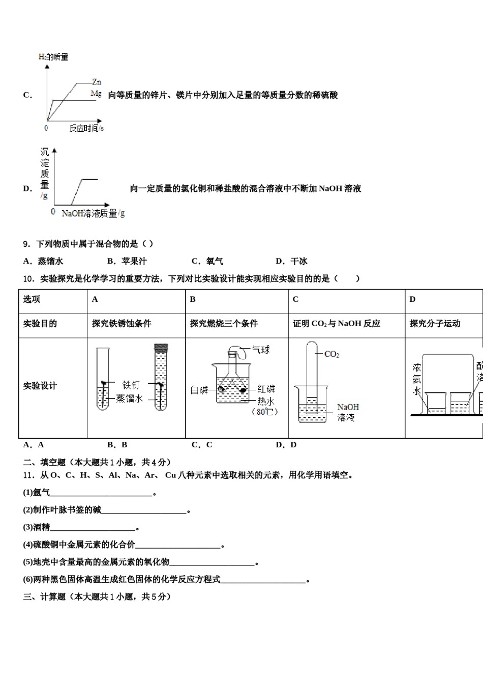 2024届江苏省徐州市锥宁县中考联考化学试卷含解析.doc_第3页