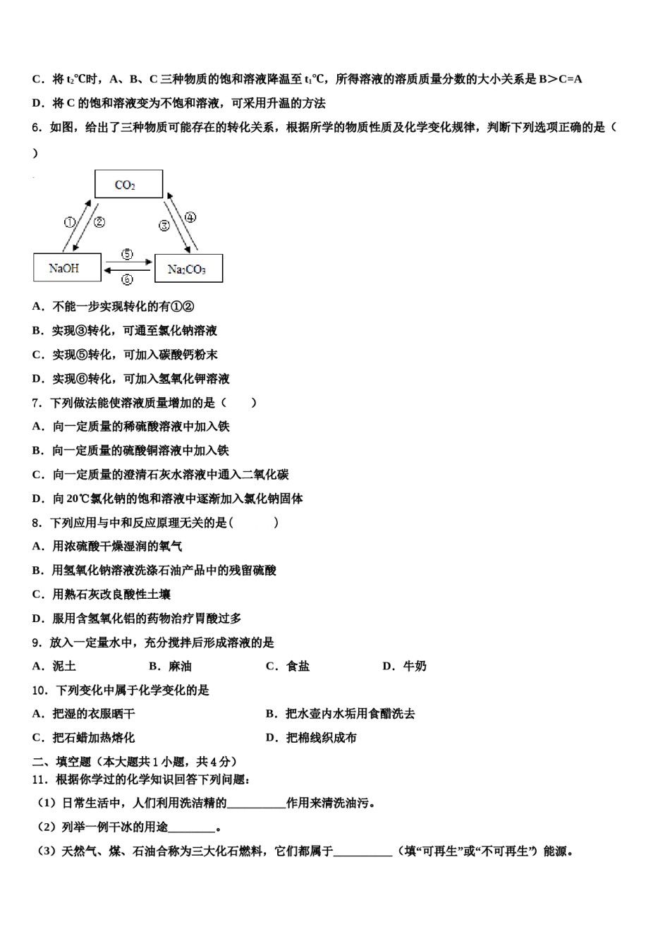 2024届江苏省扬州市江都区真武中学十校联考最后化学试题含解析.doc_第3页