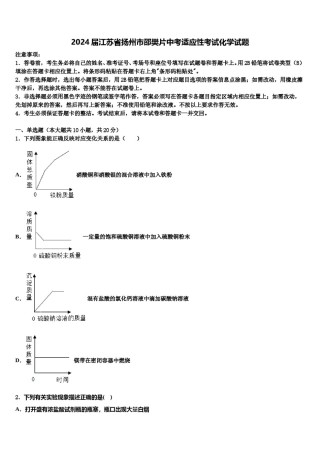 2024届江苏省扬州市邵樊片中考适应性考试化学试题含解析.doc