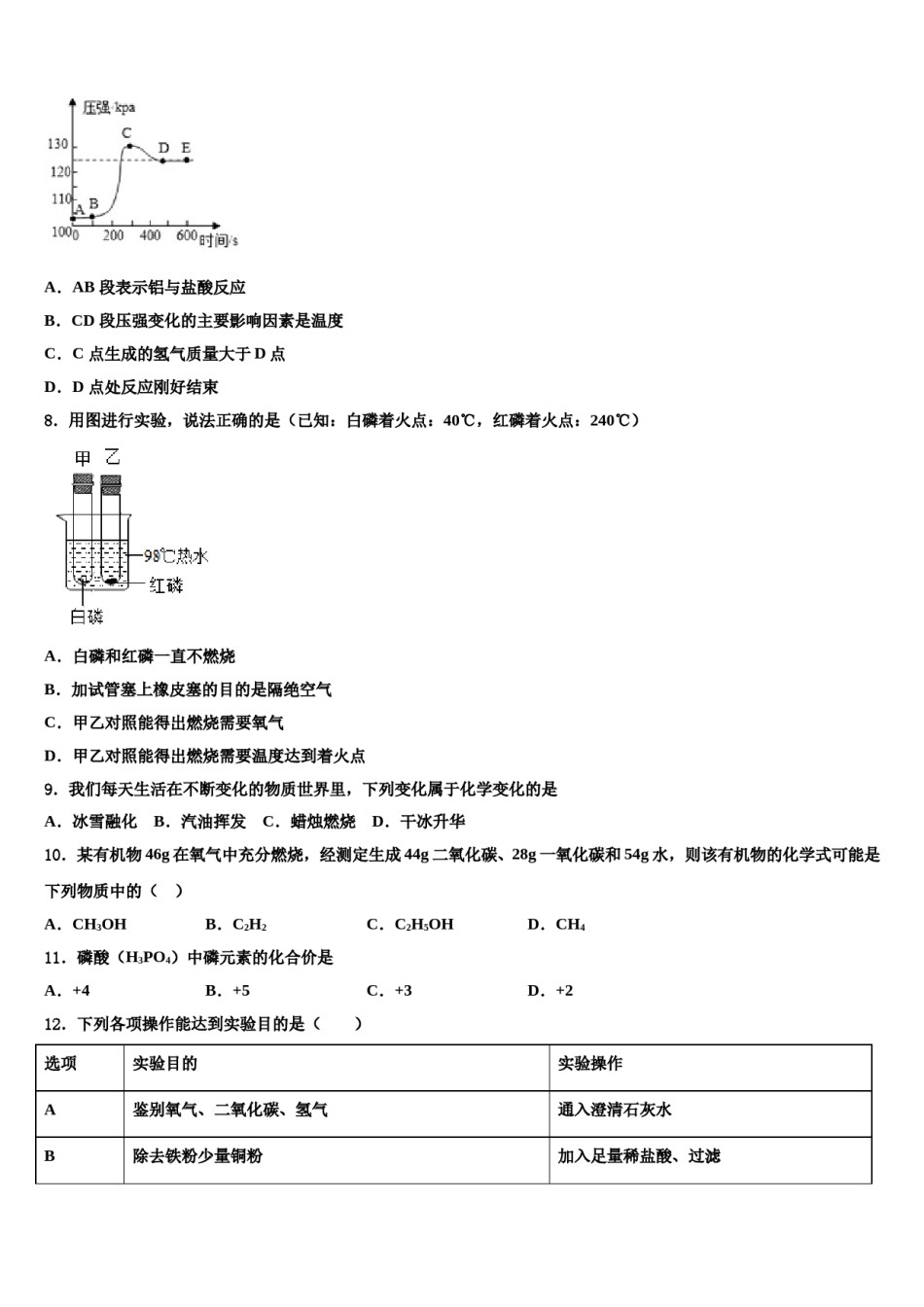2024届江苏省无锡市华士片市级名校中考化学考前最后一卷含解析.doc_第3页