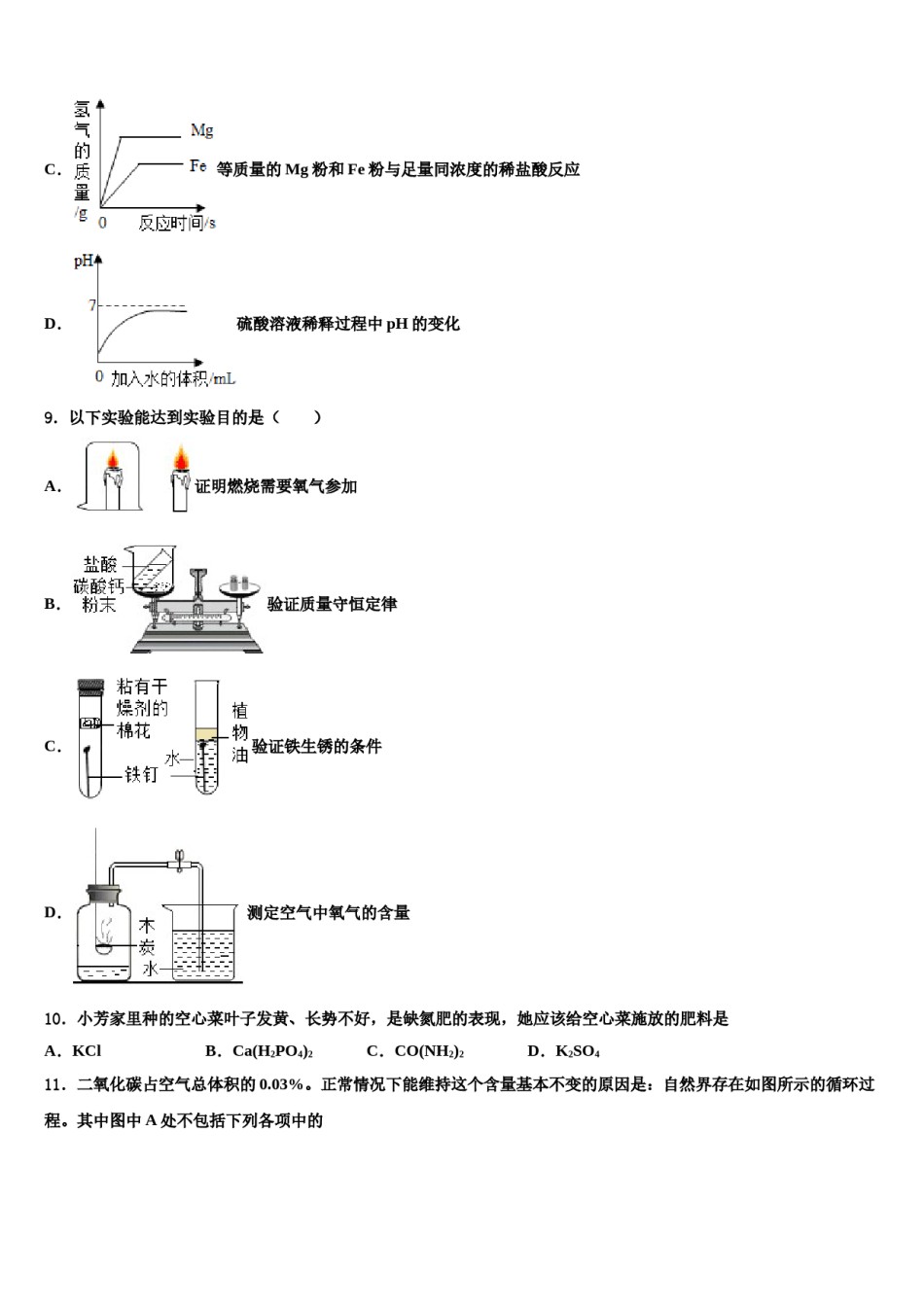 2024届江苏省无锡市天一实验校中考化学适应性模拟试题含解析.doc_第3页