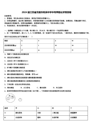 2024届江苏省无锡市桃溪中学中考押题化学预测卷含解析.doc