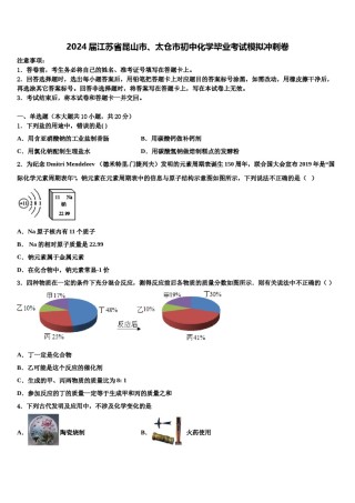 2024届江苏省昆山市、太仓市初中化学毕业考试模拟冲刺卷含解析.doc
