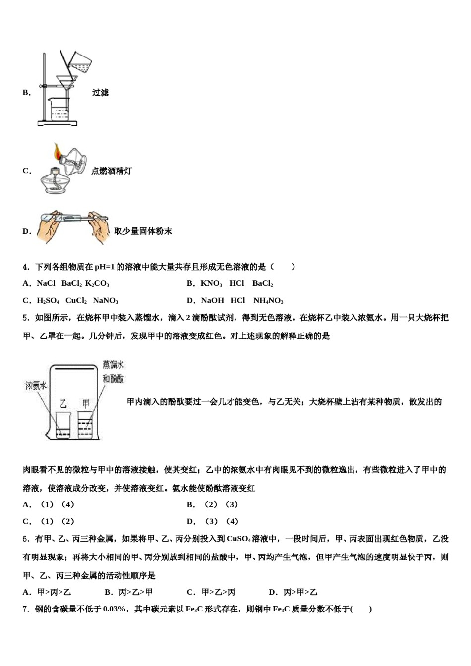 2024届江苏省泰州市民兴实验中学中考考前最后一卷化学试卷含解析.doc_第2页