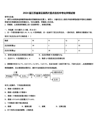 2024届江苏省灌云县西片重点名校中考化学模试卷含解析.doc