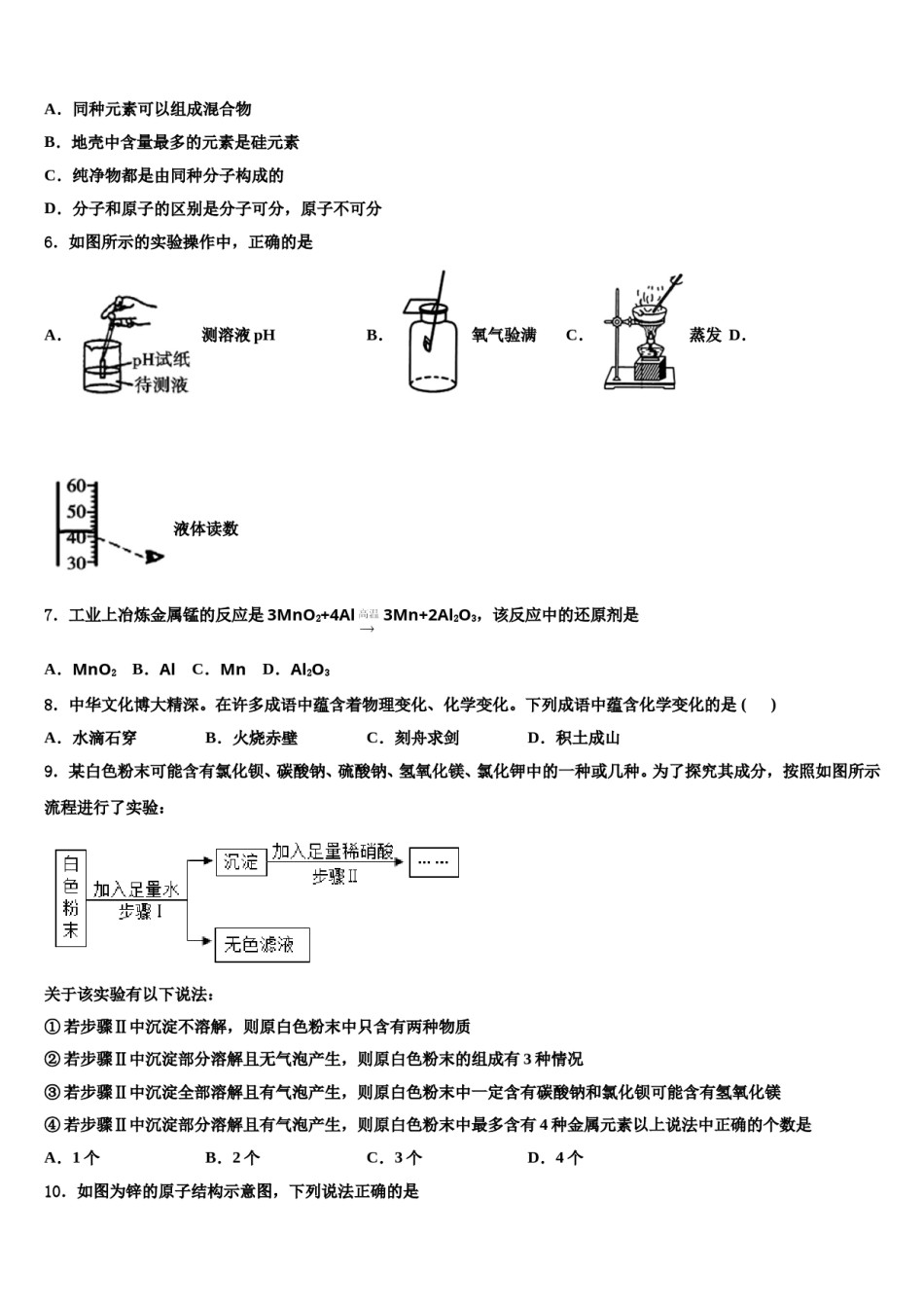 2024届江苏省盐城市大丰区新丰初级中学初中化学毕业考试模拟冲刺卷含解析.doc_第2页
