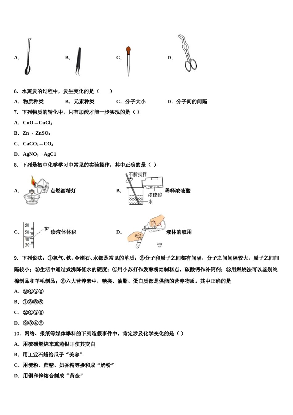 2024届江苏省盐城市射阳外国语学校中考化学模拟预测题含解析.doc_第2页