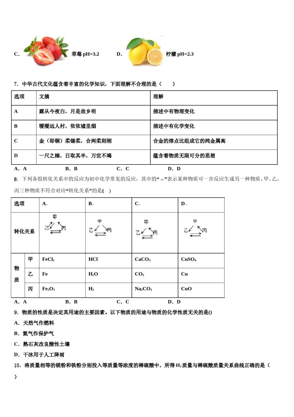 2024届江苏省盐城市盐城中学中考化学押题卷含解析.doc_第2页
