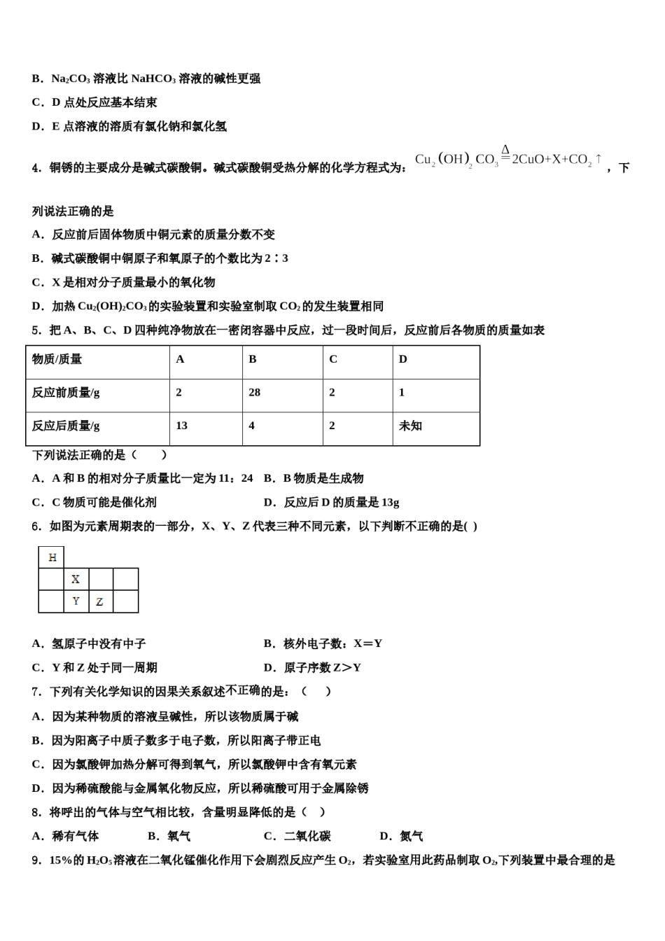 2024届江苏省盱眙县中考化学四模试卷含解析.doc_第2页