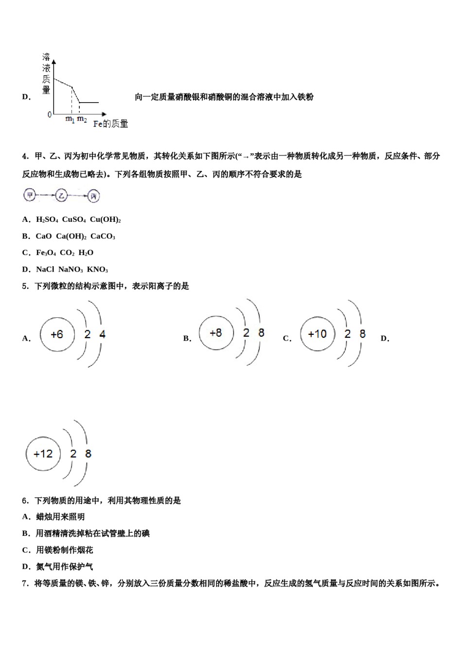 2024届江苏省连云港市海州区新海实验中学中考四模化学试题含解析.doc_第2页