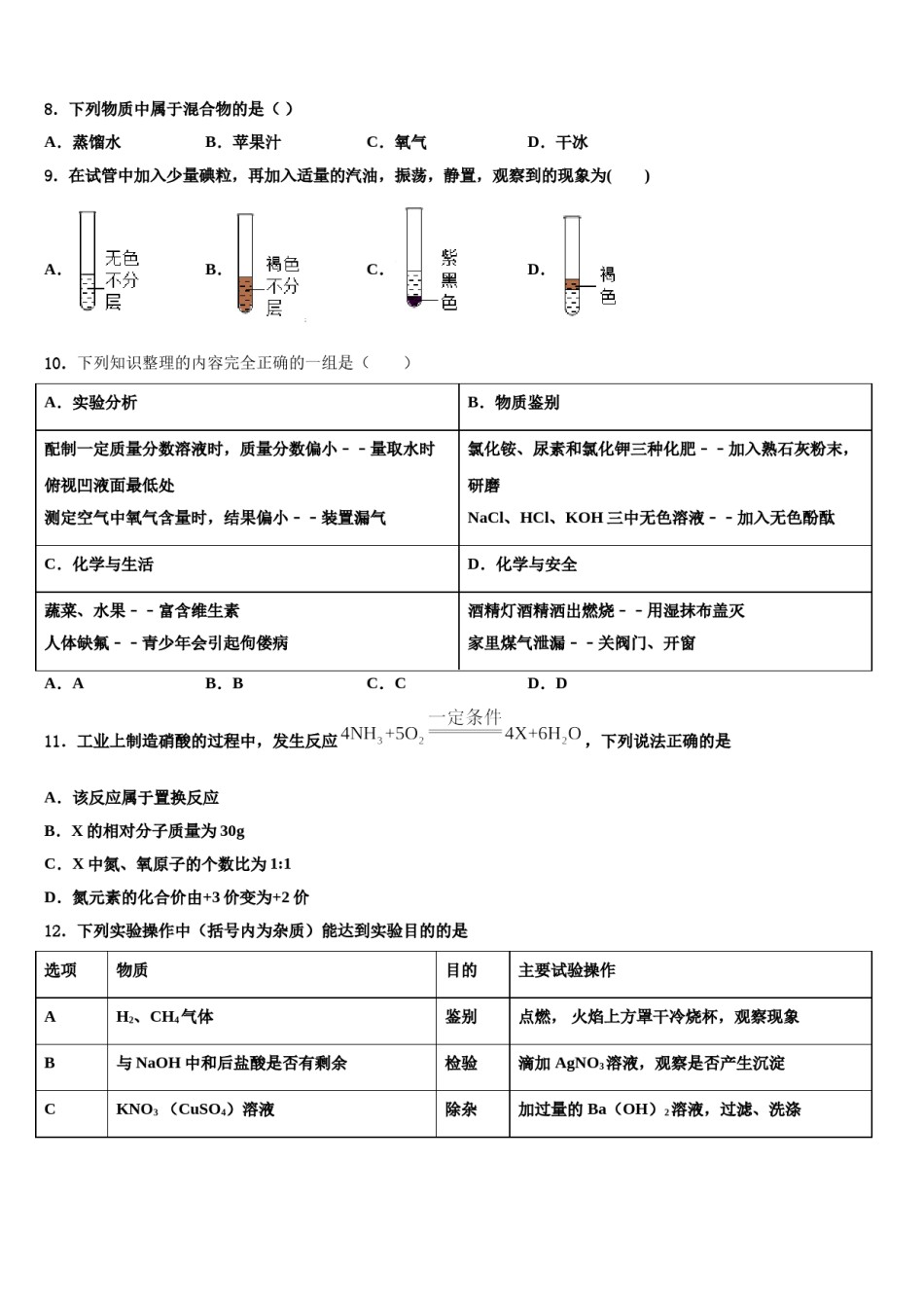 2024届江苏省镇江丹阳市市级名校中考一模化学试题含解析.doc_第2页