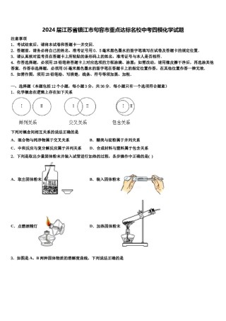 2024届江苏省镇江市句容市重点达标名校中考四模化学试题含解析.doc