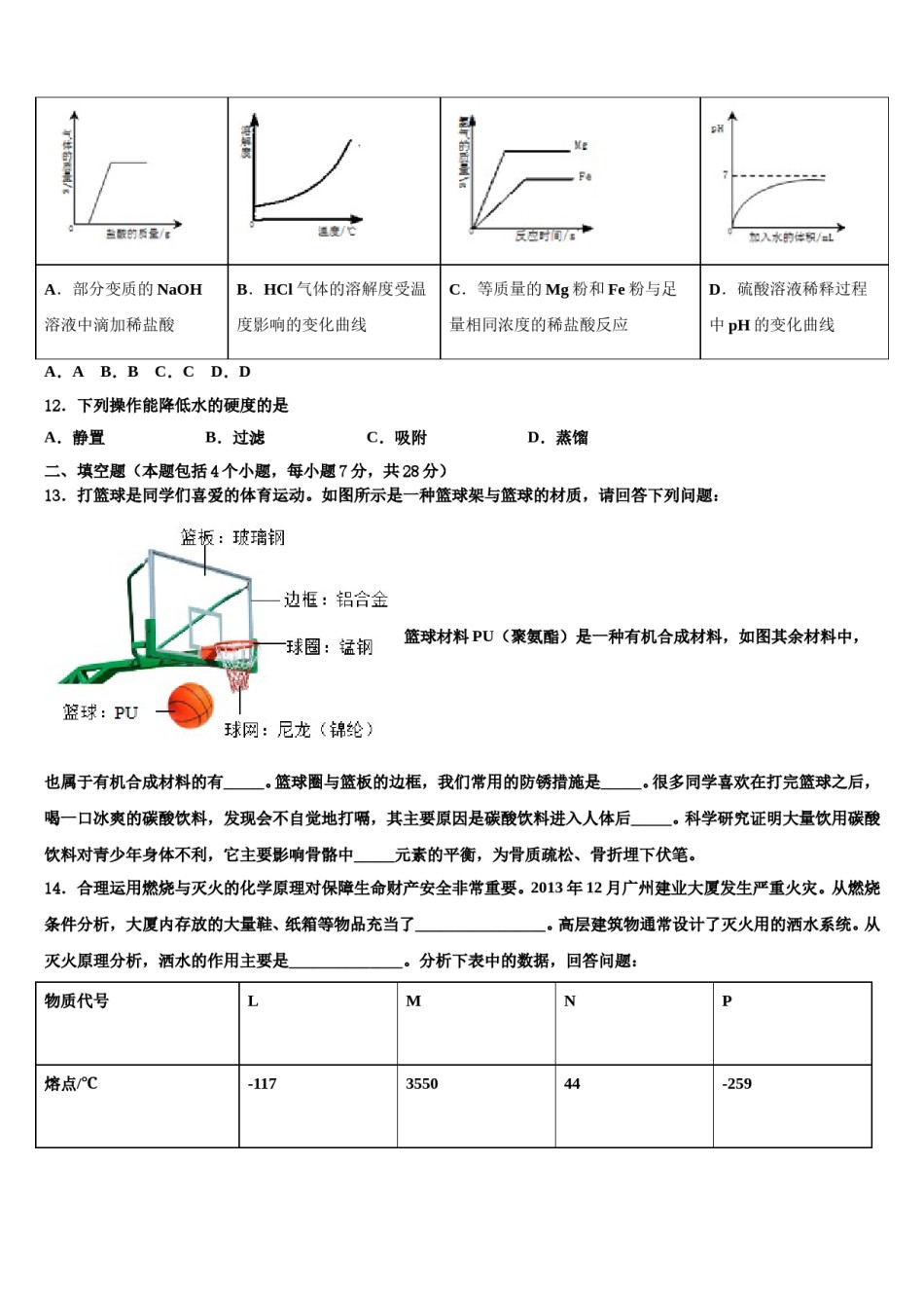2024届江西省上饶市四中重点中学中考化学押题试卷含解析.doc_第3页