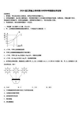 2024届江西省上饶市第六中学中考猜题化学试卷含解析.doc