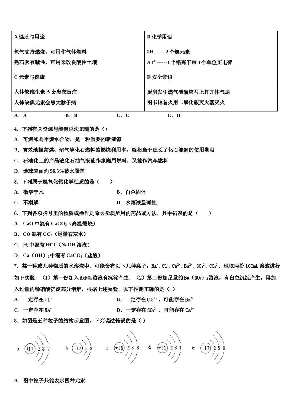 2024届江西省丰城市重点达标名校中考化学最后一模试卷含解析.doc_第2页