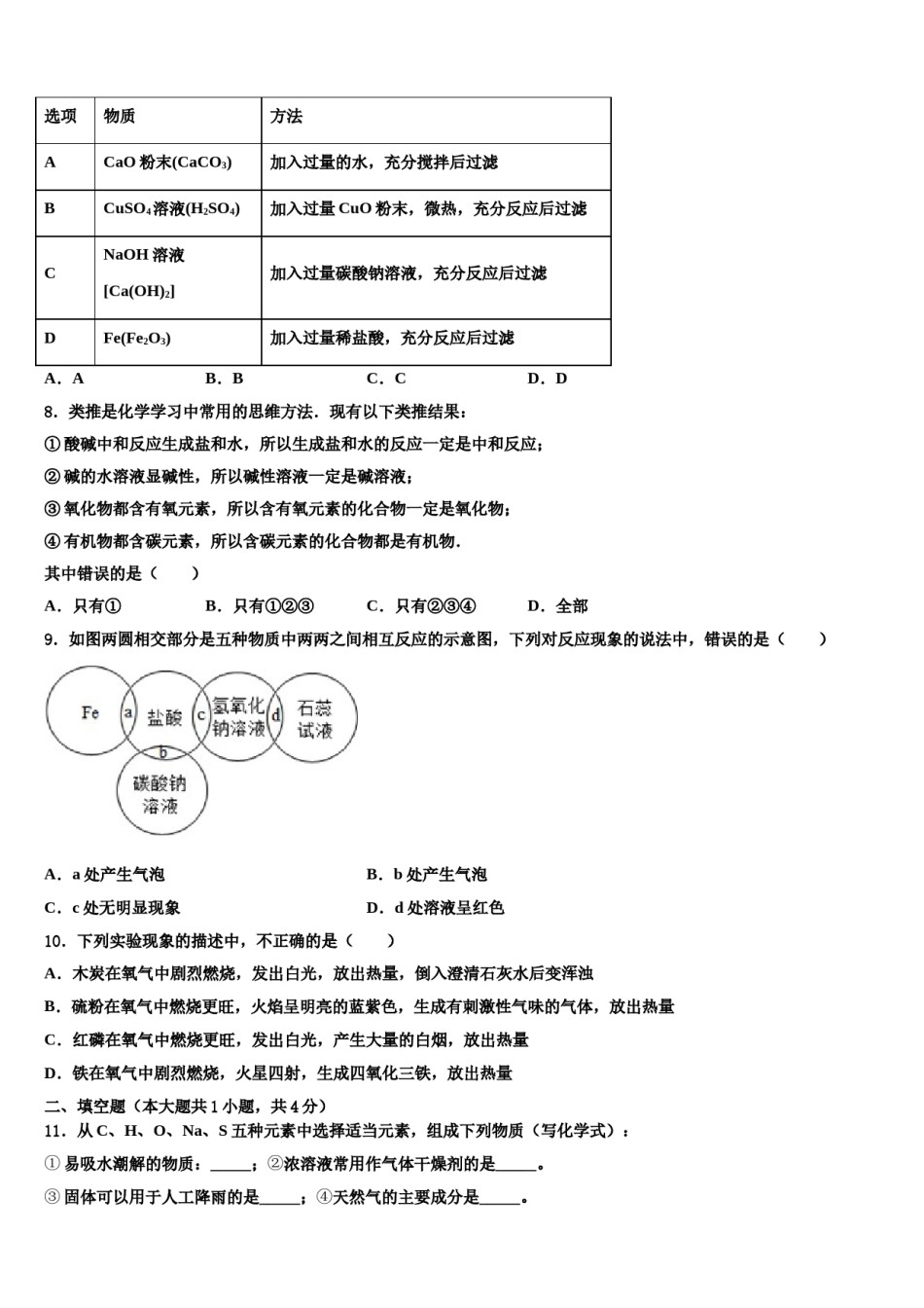 2024届江西省吉安县中考化学模拟精编试卷含解析.doc_第2页